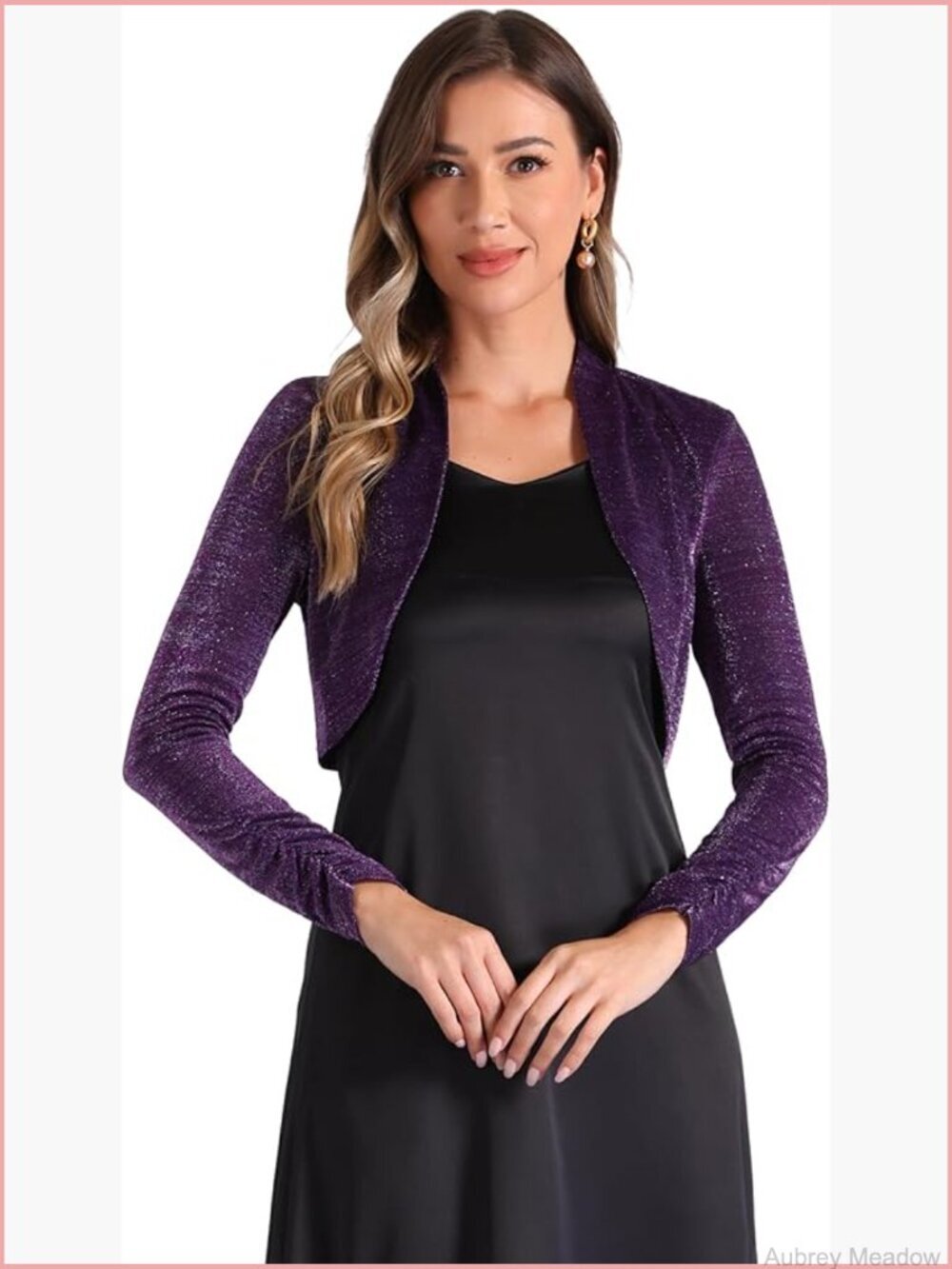 Sparkly Glitter Open Front Shrug Bolero Jacket Evening Party